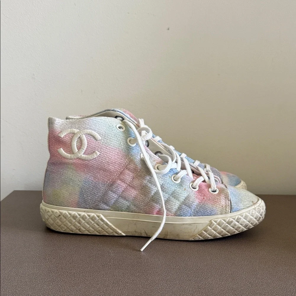 CHANEL Womens Multicolor High-Top Sneakers - Picture 1 of 7